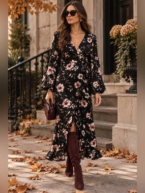 Misa Los‎ Angeles Luna Wrap Dress (MSRP: $370) Size XS